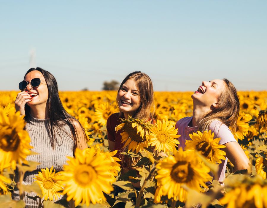 girls in a field